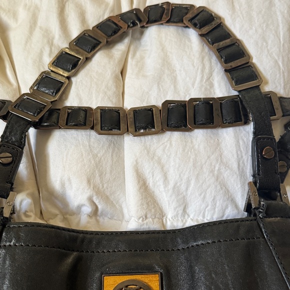 Tory Burch Black Leather Tote with Logo Accent - Picture 5 of 11